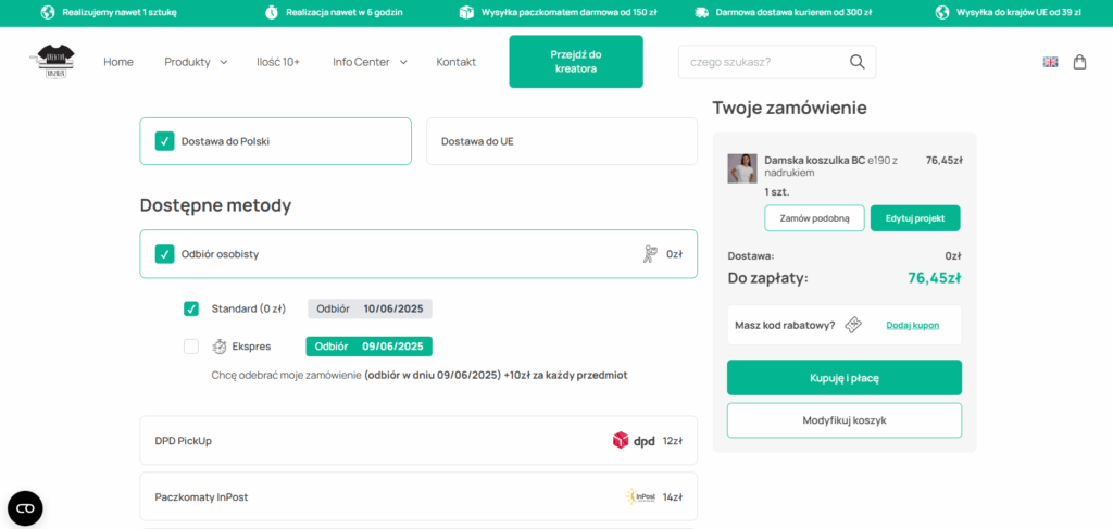 Kreator Koszulek - Nowy design sklepu internetowego i kreatora