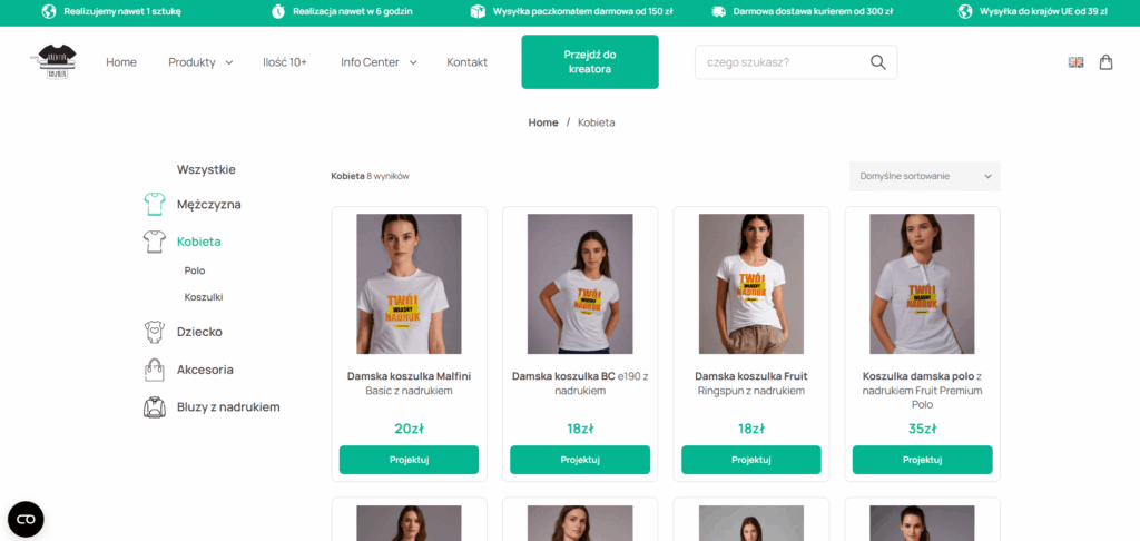 Kreator Koszulek - Nowy design sklepu internetowego i kreatora