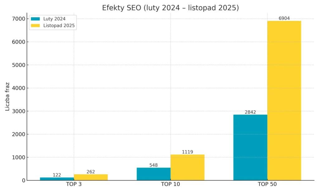 Jak sklep internetowy Madar Baby zwiększył sprzedaż o 48% - Efekty SEO (luty 2024 - listopad 2025):